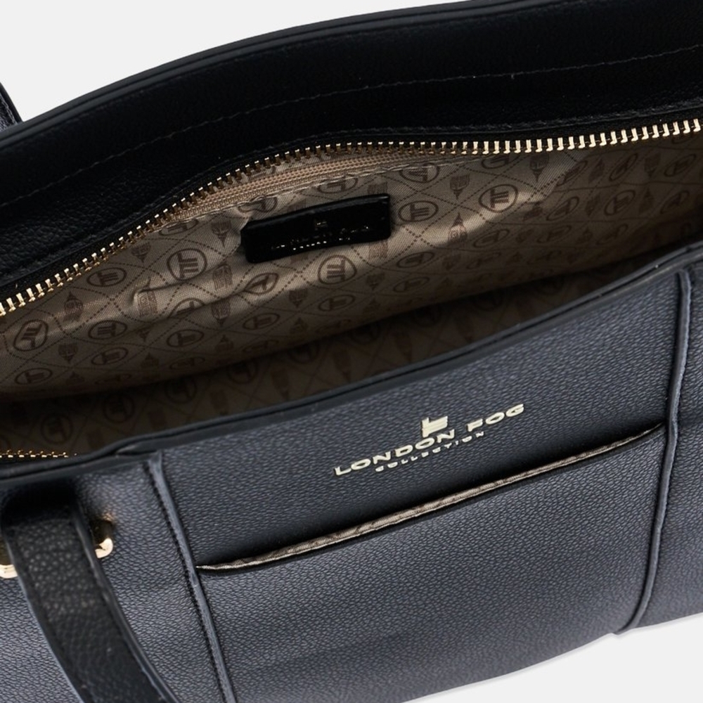 London Fog Elegant Black Tote - Picture 4 of 5